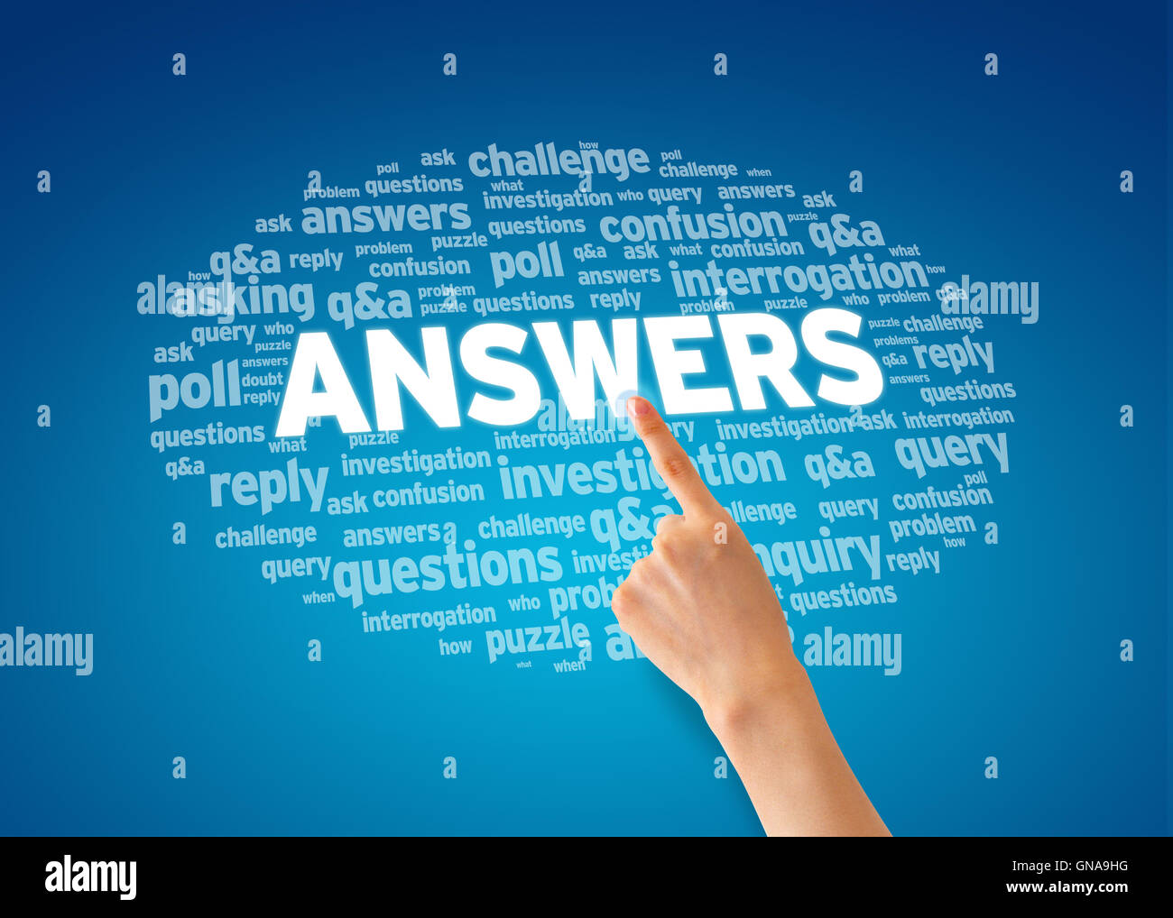 Antworten Stockfoto