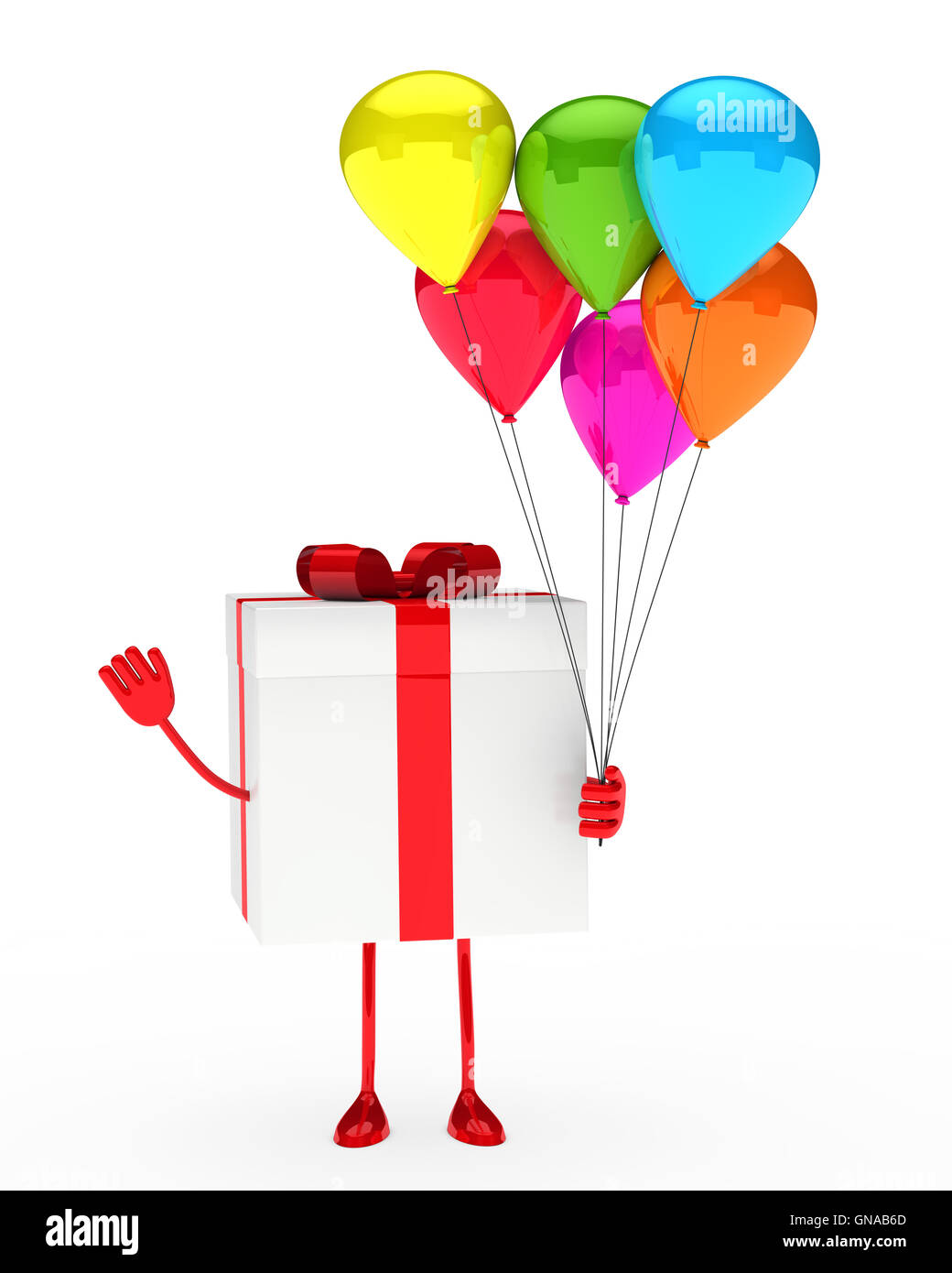 Geschenk und Luftballons Stockfoto Geschenk und Luftballons Stockfoto