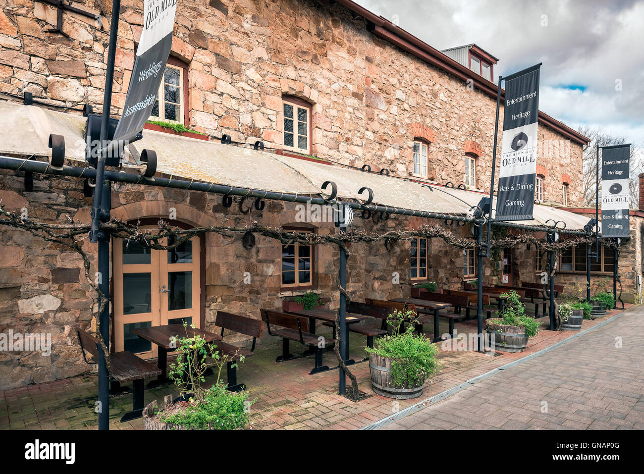 Adelaide, Australien - 13. August 2016: Old Mill Hotel in der Stadt Hahndorf, Adelaide Hills Bereich, South Australia. Stockfoto