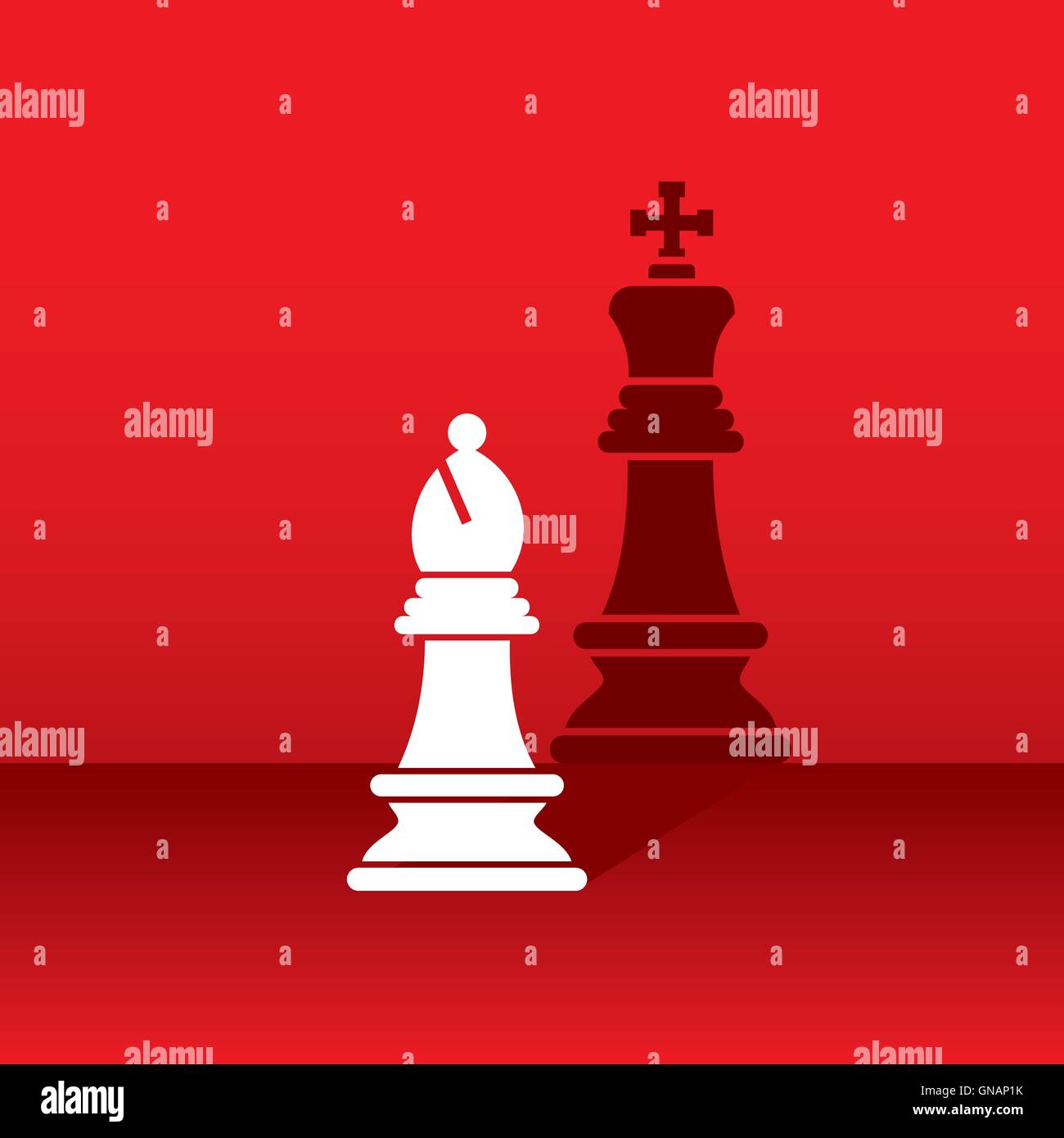 Bischof als König im Schatten Design Vektor anzeigen Stock Vektor