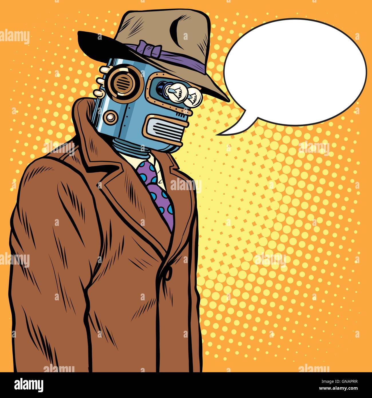 Traurig einsam Roboter Stock Vektor