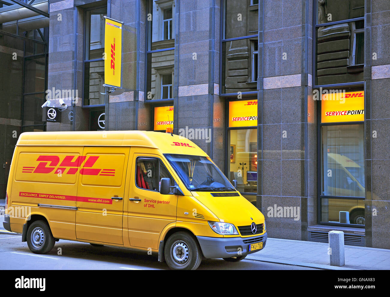 BUDAPEST, Ungarn - 20.Mai: FDHL van in der Straße von Budapest am 20. Mai 2016. Stockfoto