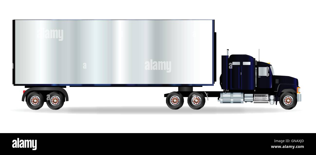 Lkw-Zugmaschine und Anhänger Stock Vektor