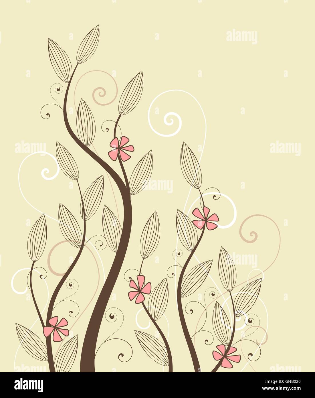 Vektor-Blumen und Zweige Stock Vektor