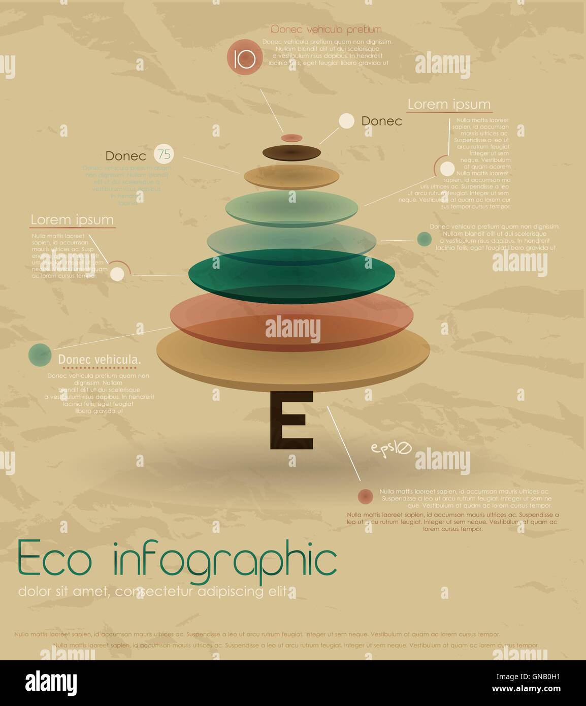 Vintage Eco Infografik mit Tannenbaum. Stock Vektor