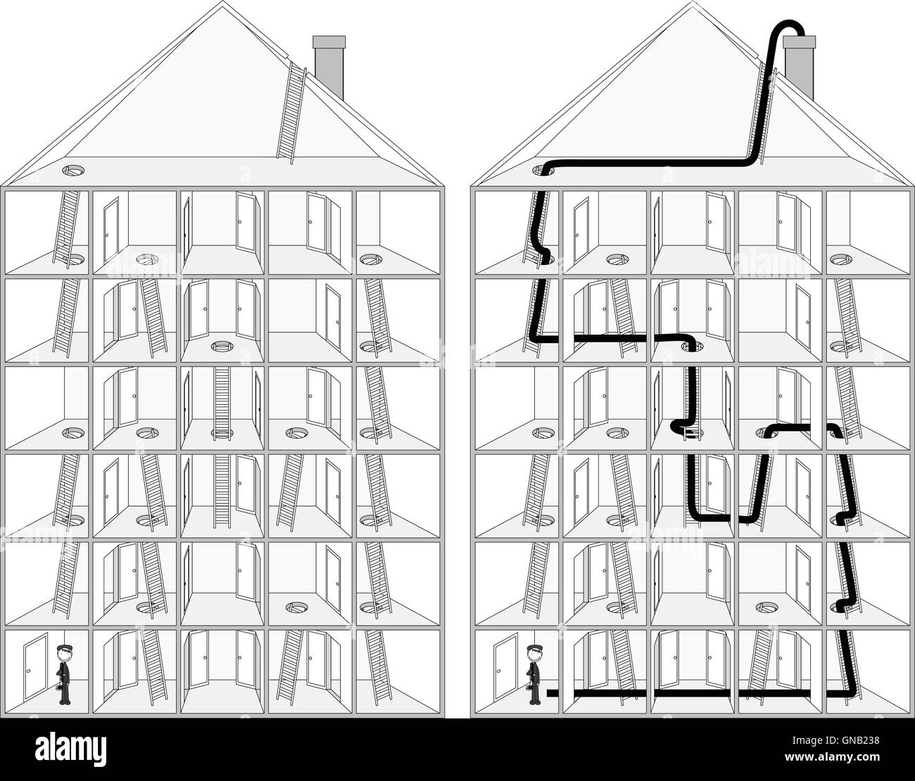 Schornsteinfeger-Labyrinth Stock Vektor