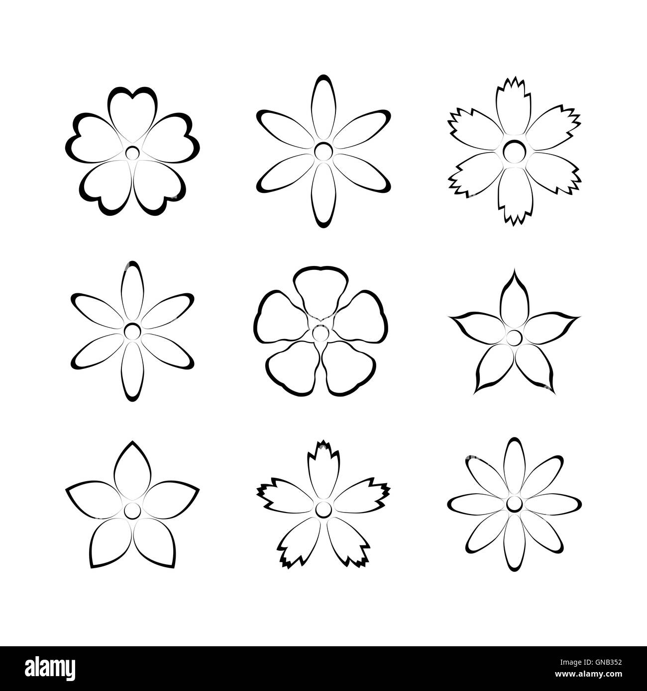 Blütenknospe Satz, Vektor-illustration Stock Vektor
