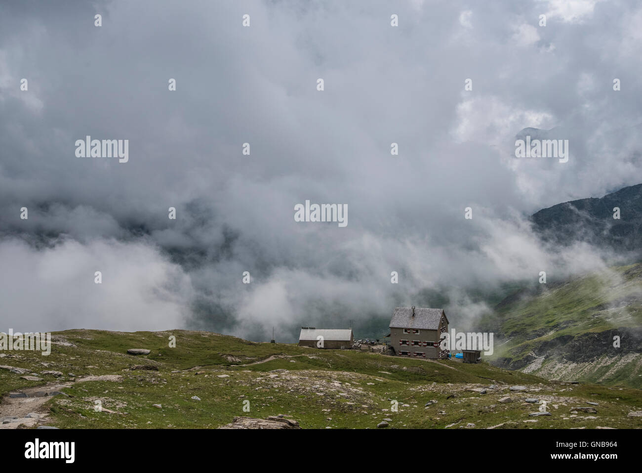 Die Salm-Hütte-Berghütte Stockfoto