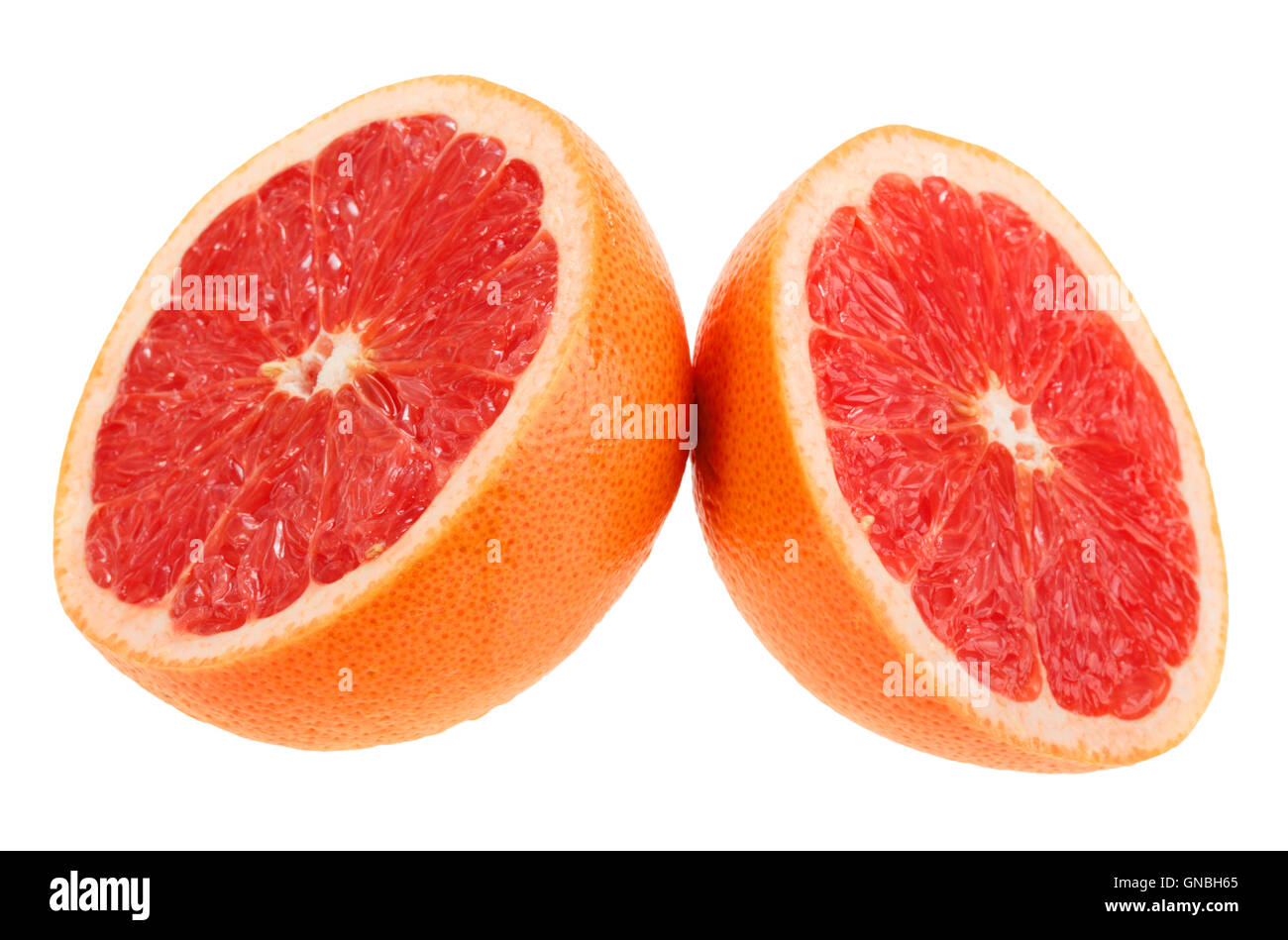 Zwei Querschnitt von grapefruit Stockfoto