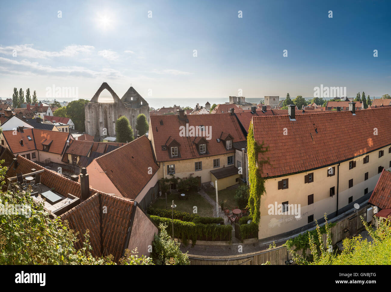 Blick über Visby, Gotland, Schweden. Skandinavien. Stockfoto