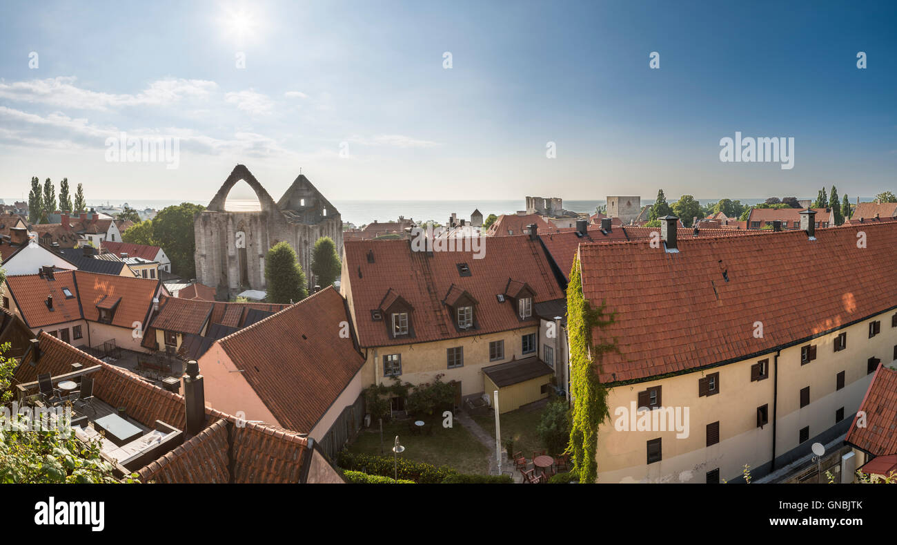 Blick über Visby, Gotland, Schweden. Skandinavien. Stockfoto