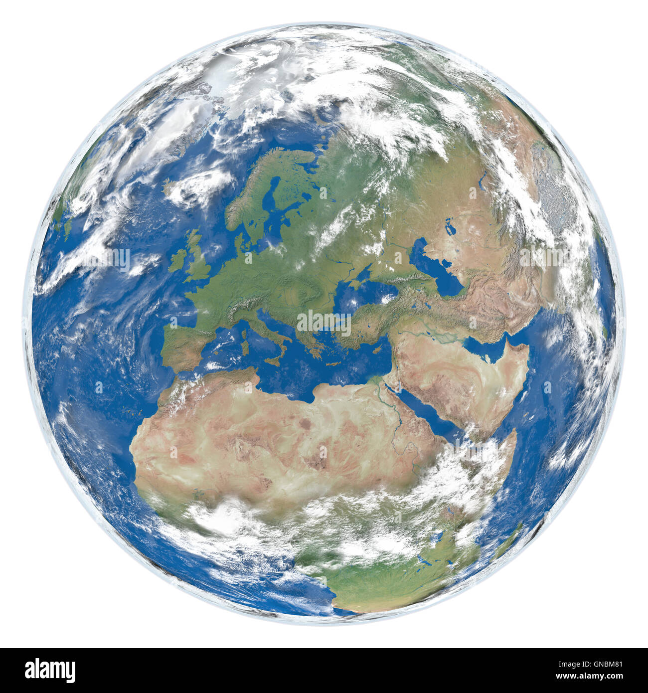 Modell der Erde mit Blick auf Europa Stockfoto