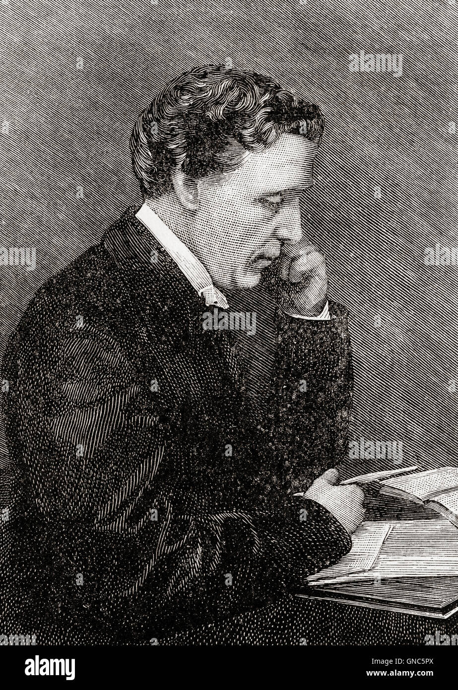 Charles Lutwidge Dodgson, 1832 – 1898, besser bekannt unter seinem Künstlernamen Lewis Carroll.  Englischer Schriftsteller, Mathematiker, Logiker, anglikanische Diakon und Fotograf. Stockfoto