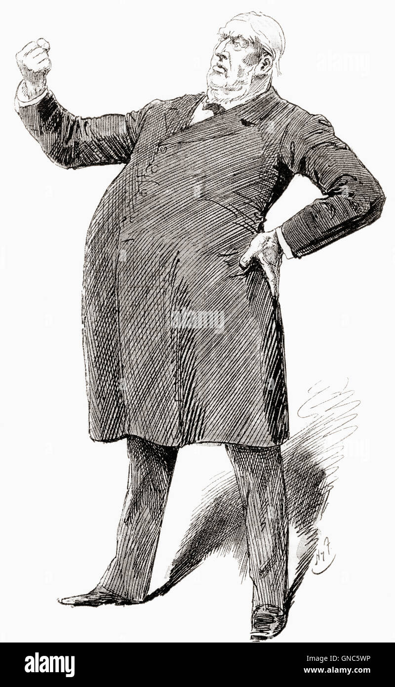 Sir William George Granville Venables Vernon Harcourt, 1827 – 1904.  Britischer Jurist, Journalist und liberale Staatsmann. Nach einer Skizze von Harry Furniss. Stockfoto