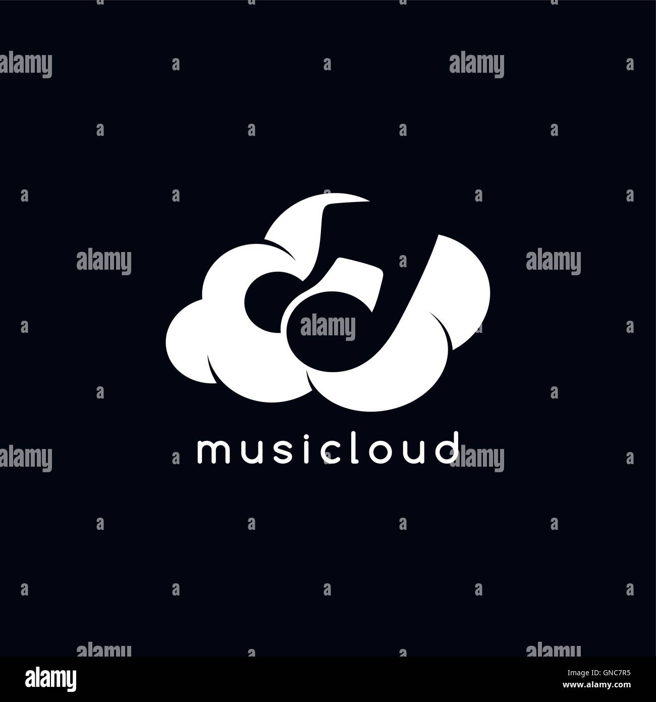 Cloud Storage Thema Lied Stock Vektor