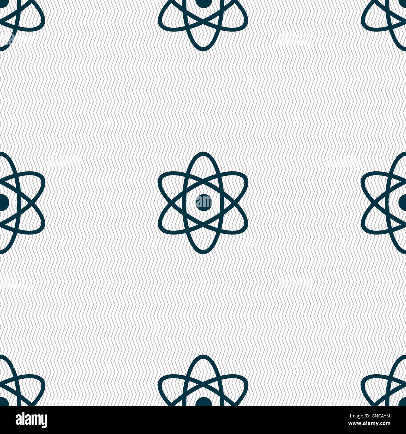 Atom, Physik Symbol Zeichen. Nahtlose Muster mit geometrischen Struktur. Vektor Stock Vektor