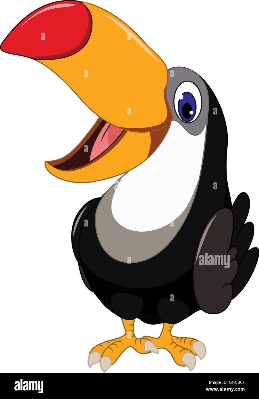 Niedlichen Cartoon Tukan Vogel posiert Stock Vektor
