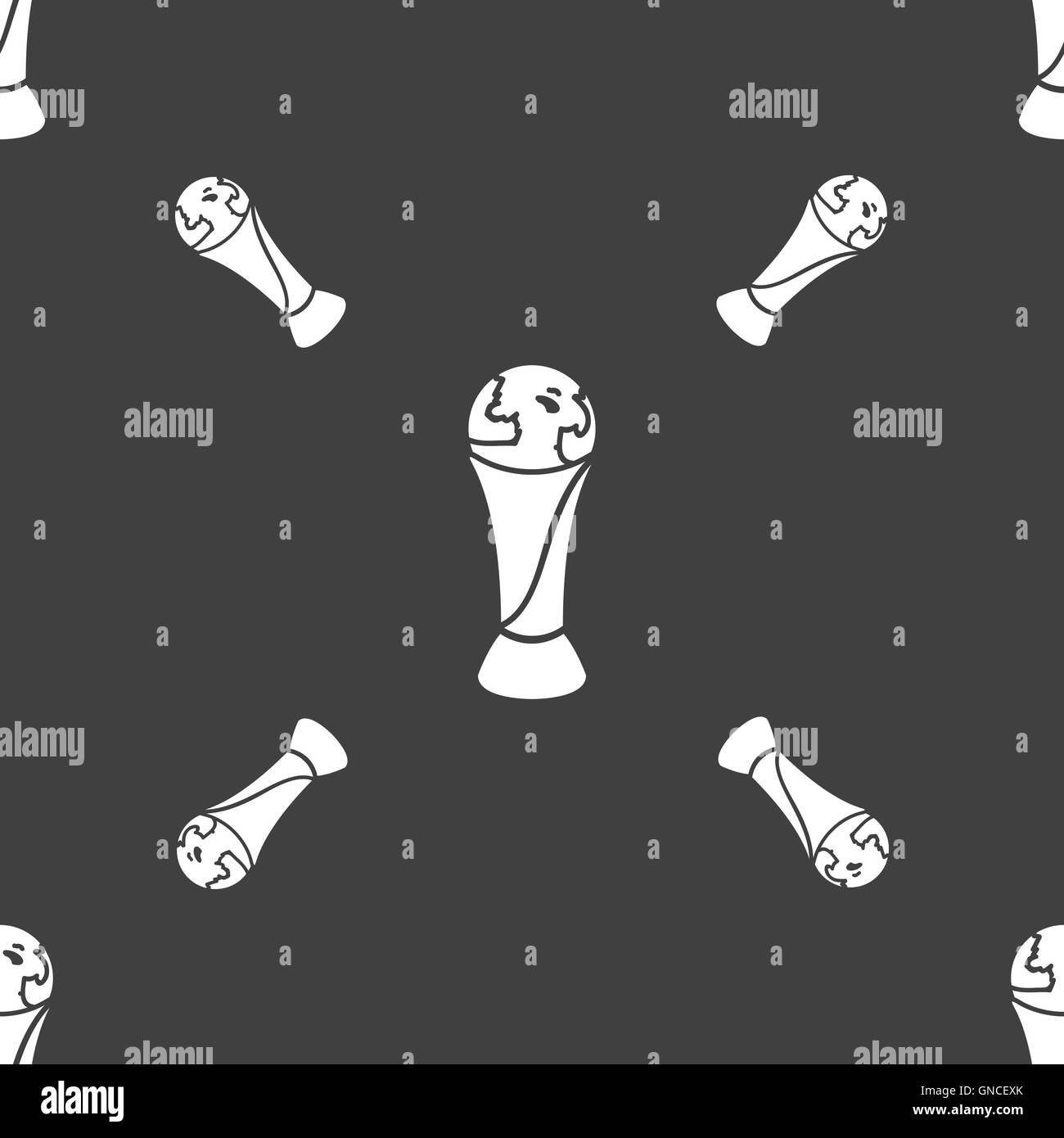 Welt Cup Symbol Zeichen. Nahtlose Muster auf einem grauen Hintergrund. Vektor Stock Vektor