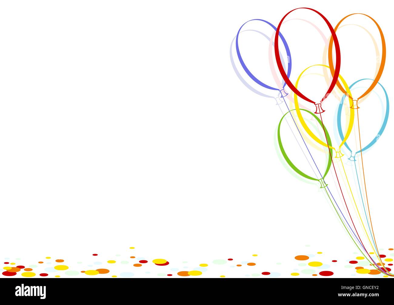 Konfetti und Party Ballons Stock Vektor