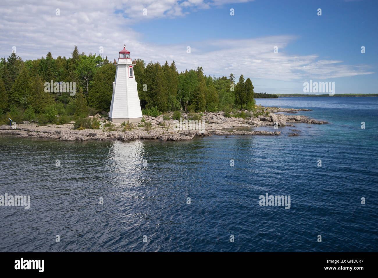 Große Wanne Leuchtturm, Tobermory, Ontario, Kanada Stockfoto Große Wanne Leuchtturm, Tobermory, Ontario, Kanada Stockfoto