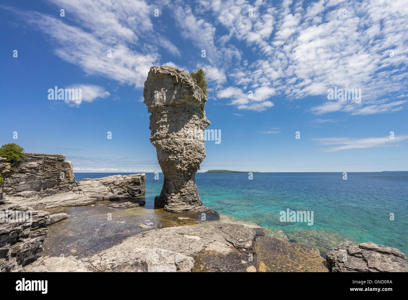 Hohen Blumentopf, Blumentopf Insel Fathom Five National Marine Park von Kanada Stockfoto