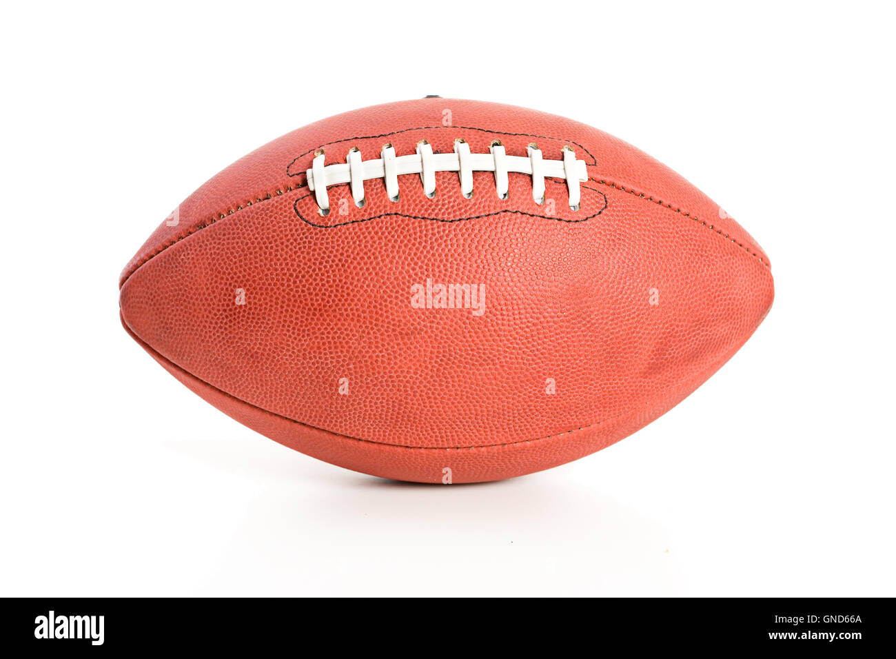 Hautnah und isoliert Reihe von einem American Football. Stockfoto