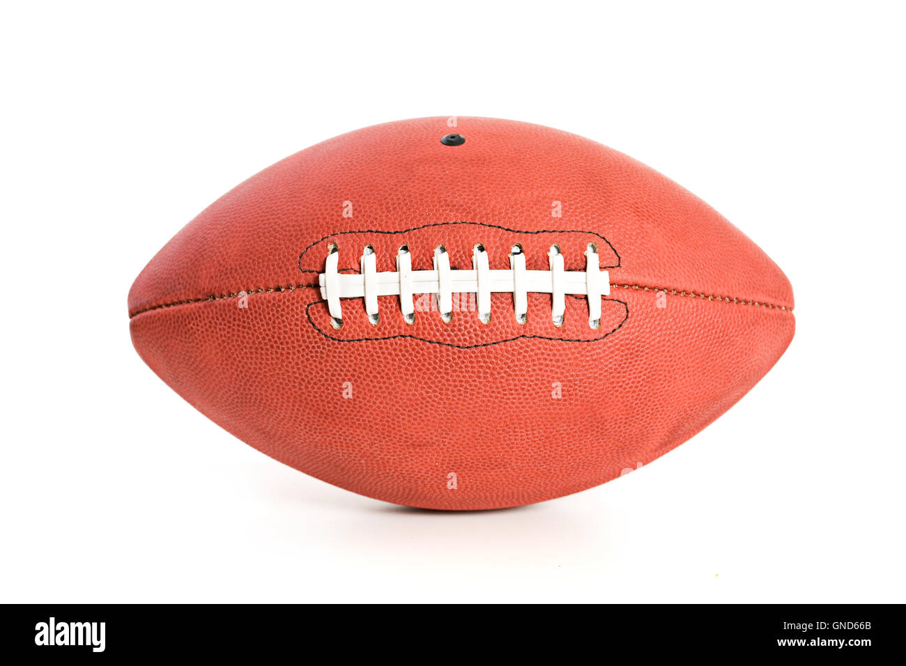 Hautnah und isoliert Reihe von einem American Football. Stockfoto