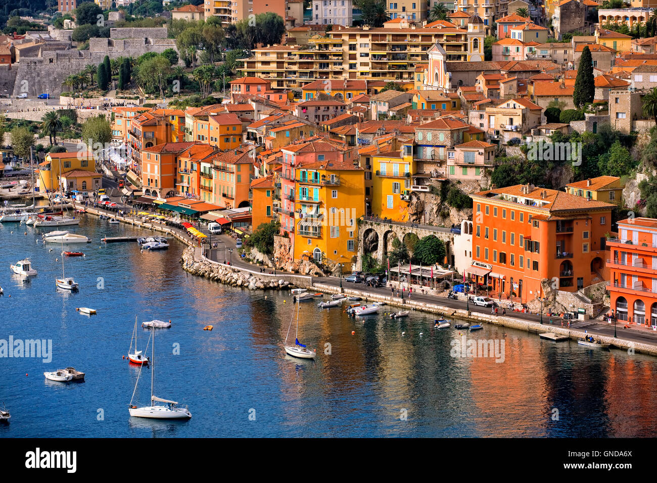 Villefranche-Sur-Mer-Stadt entlang der Côte d ' Azur, Frankreich Stockfoto