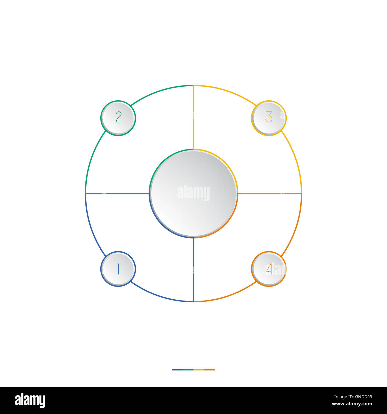Vorlage für die Infografik vier Positionen Stockfoto