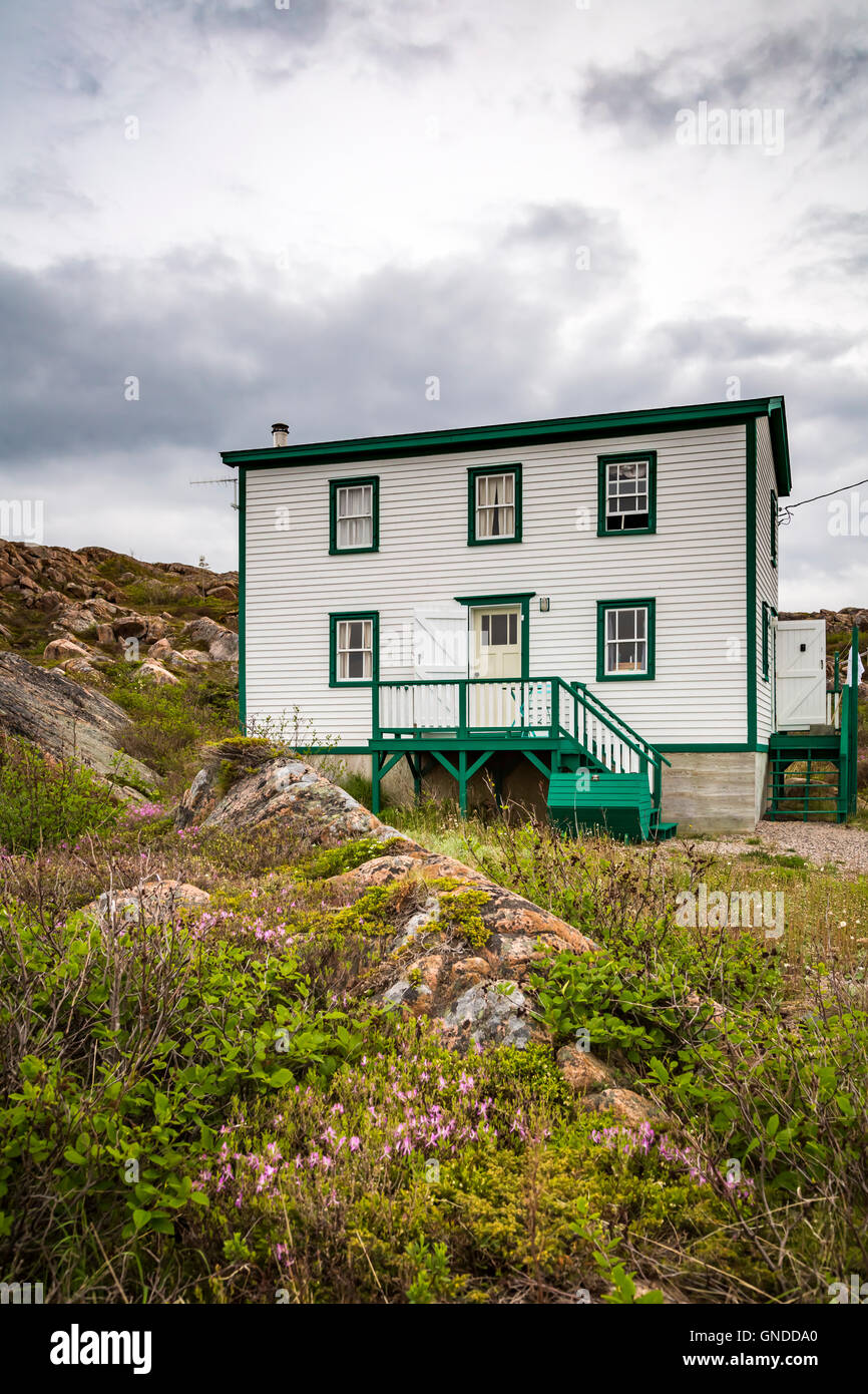 Ein Saunière Haus auf Fogo, Fogo Island, Neufundland und Labrador, Kanada. Stockfoto