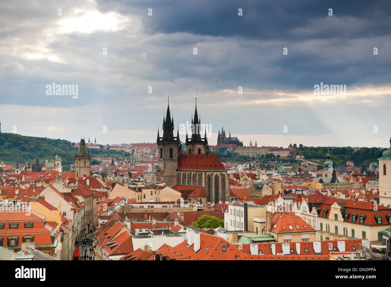 Kirche der Jungfrau Maria vor Tyn in Prag Stockfoto