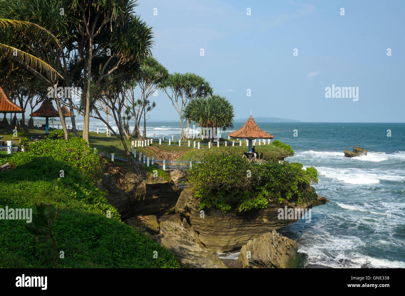 Pantai Batu Hiu (Shark Steinstrand) Stockfoto