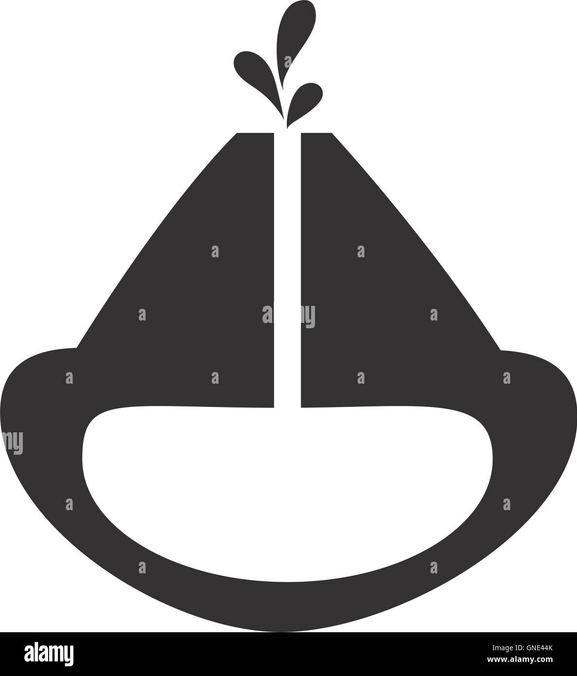 Vulkan cross-Abschnitt-Symbol Stock Vektor