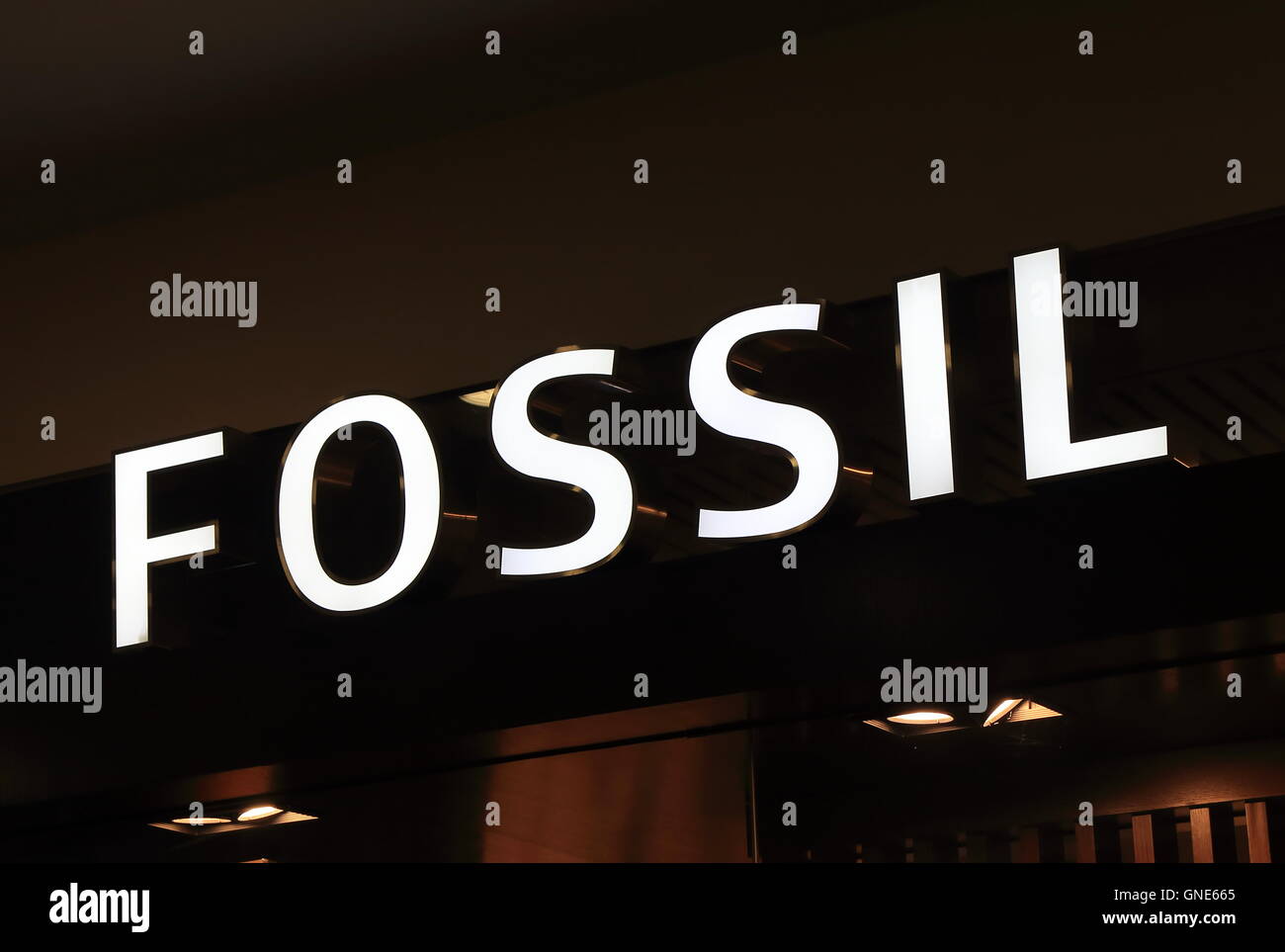 Fossil Fashion-Marke. Stockfoto