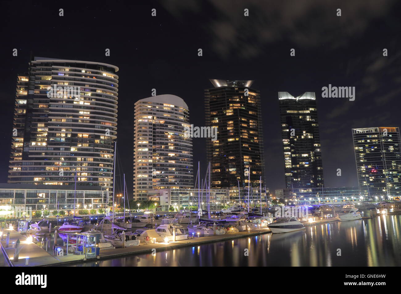 Melbourne Docklands Hafen Stadtbild in Melbourne Australien Stockfoto