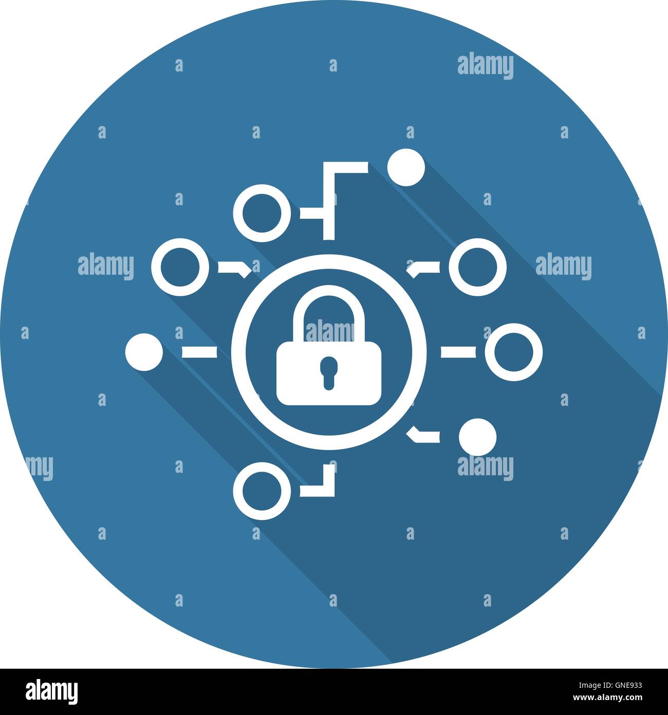 Cyber Security-Symbol. Flaches Design. Stock Vektor