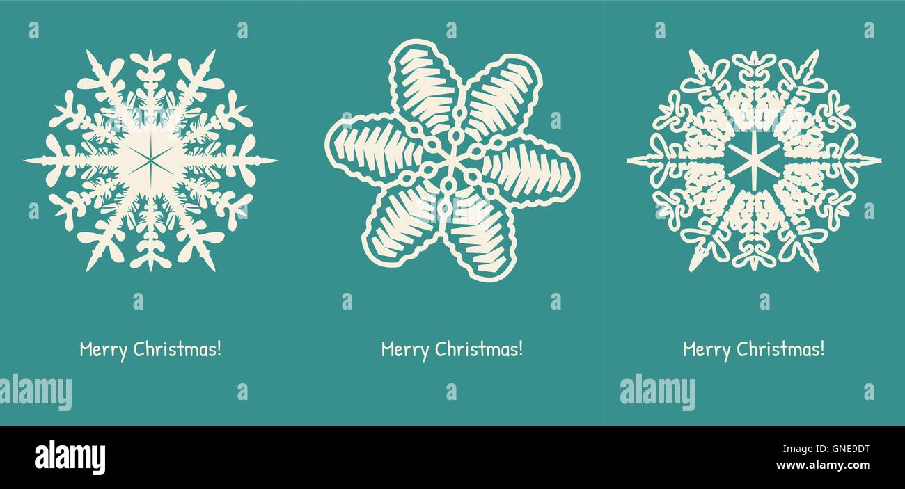 Abstrakte Schneeflocke auf farbigem Hintergrund. Stock Vektor