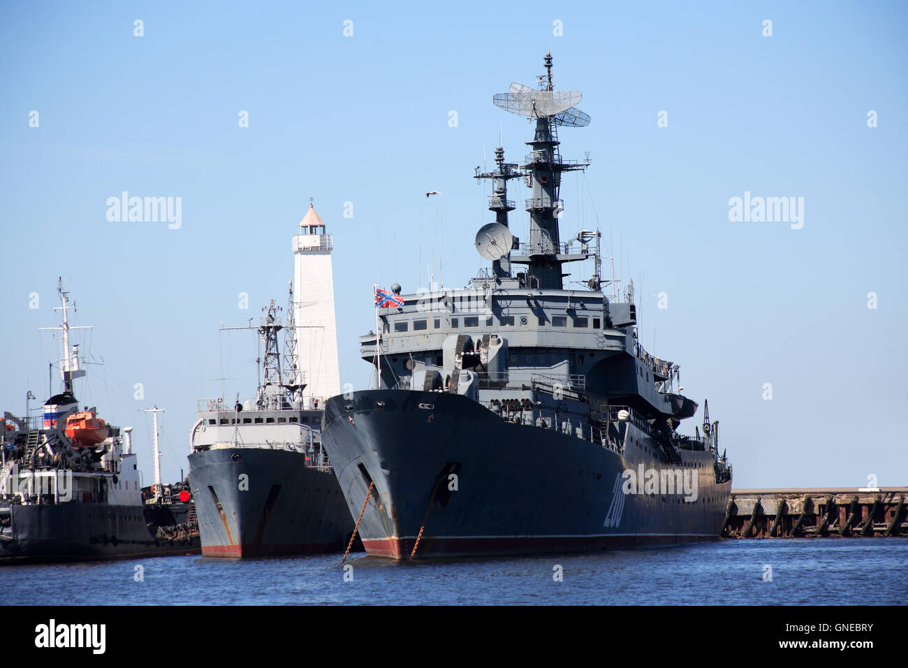 Russische Kriegsschiff Stockfoto
