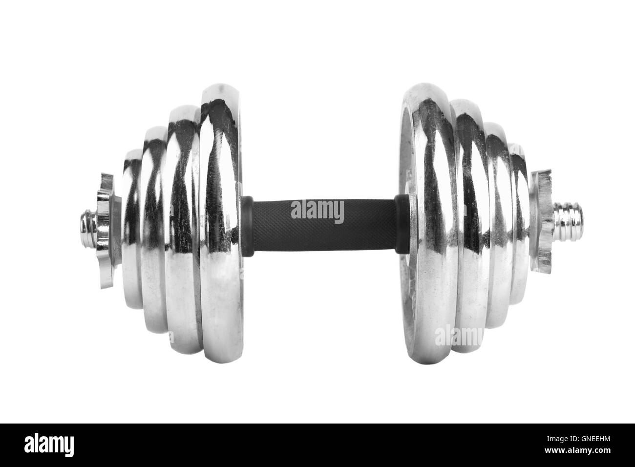 Kurzhantel isoliert auf weißem Hintergrund Stockfoto
