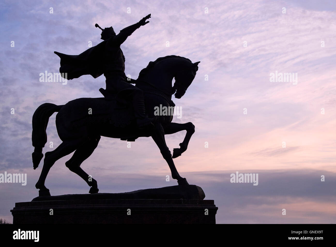 Usbekistan, Taschkent, Tamerlan quadratisch, Reiterstatue von Timur Stockfoto