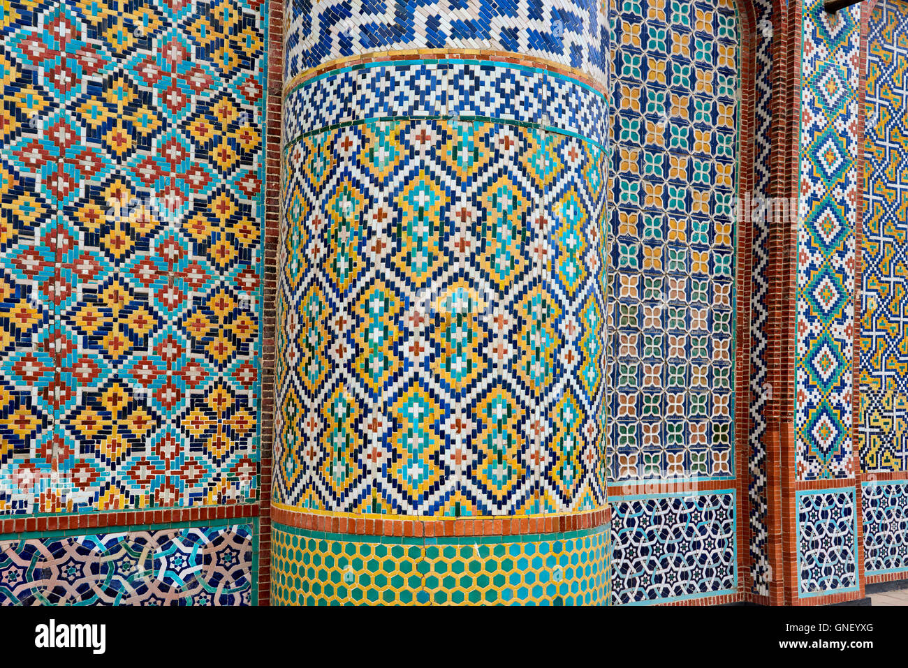 Usbekistan, Fergana Region, Kokand, Hauptstadt des Khanats Kokand, Palast des Khans, Khoudayar Khan, XiX Jahrhundert, polychrome ce Stockfoto
