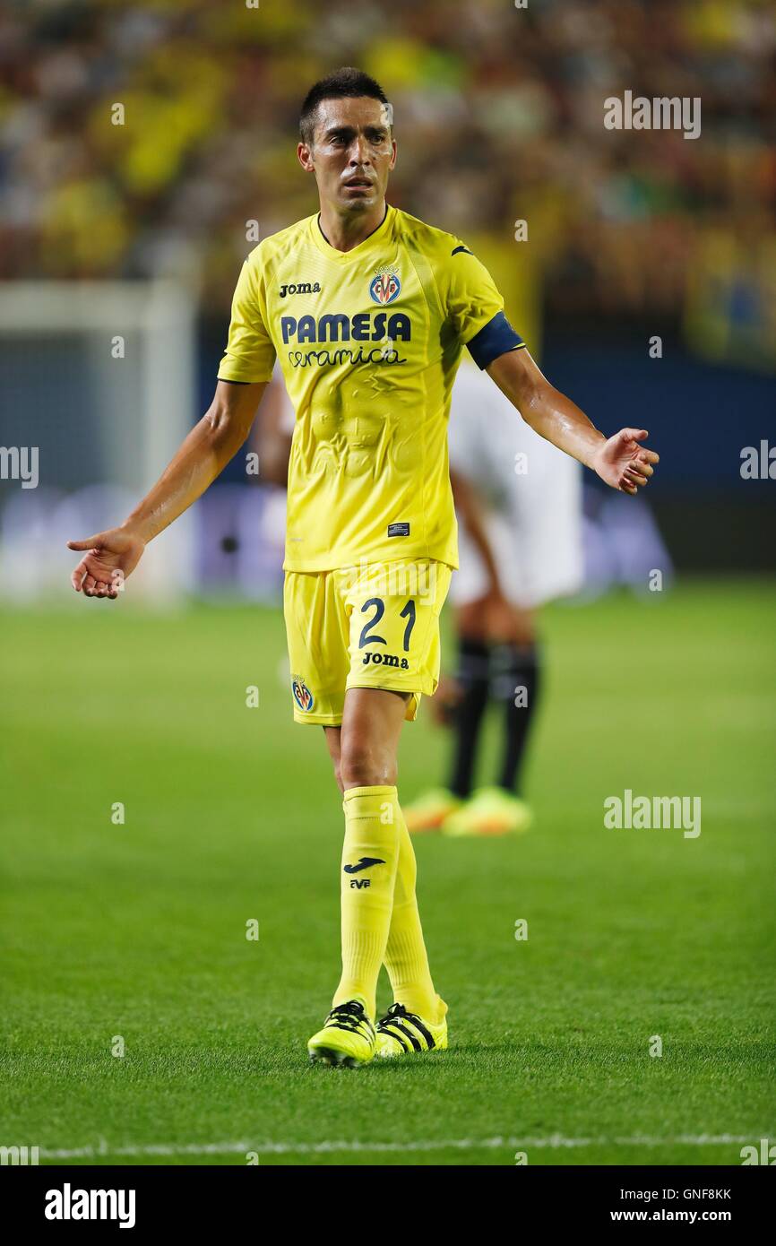 Vila-Real, Spanien. 28. August 2016. Bruno Soriano (Villarreal) Fußball: Spanisch "La Liga Santander" match zwischen Villarreal CF 0-0 FC Sevilla im Madrigal Stadium in Vila-Real, Spanien. Bildnachweis: Mutsu Kawamori/AFLO/Alamy Live-Nachrichten Stockfoto