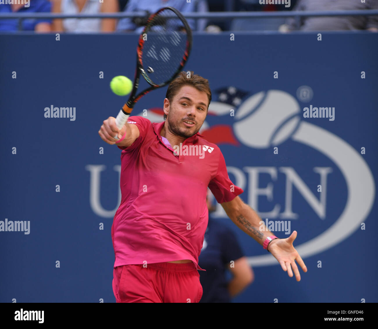FLUSHING New York-29 AUGUST: Stan Wawrinka gegen Fernando Verdasco im Arthur Ashe Stadium in das USTA Billie Jean King National Tennis Center am 30. August 2016 in Flushing Queens. Bildnachweis: mpi04/MediaPunch Stockfoto