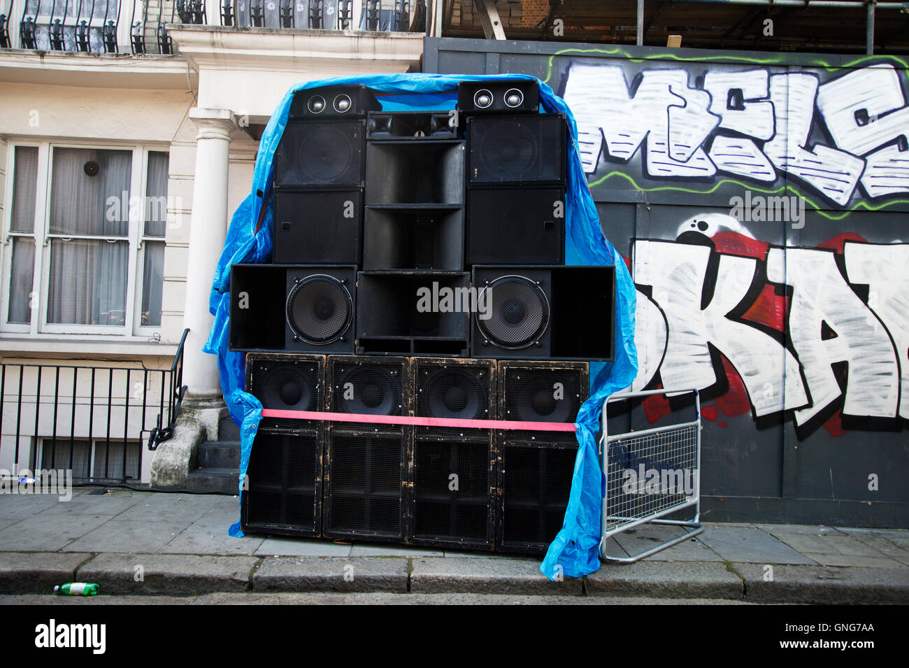 NottingHill Carnival 2016 Soundsystem auf der Straße Stockfoto