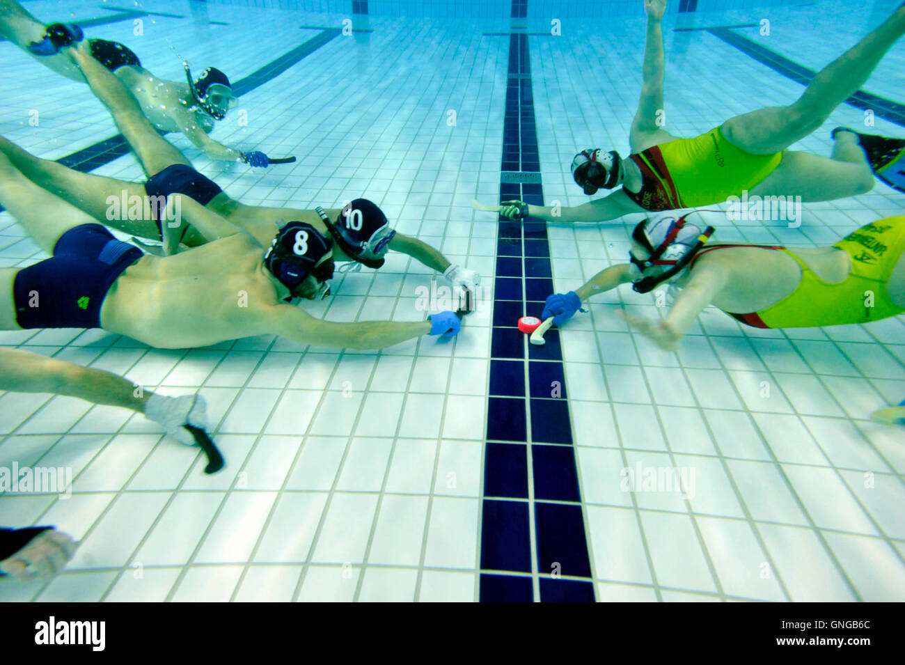 Unterwasserhockey in München, 2014 Stockfoto