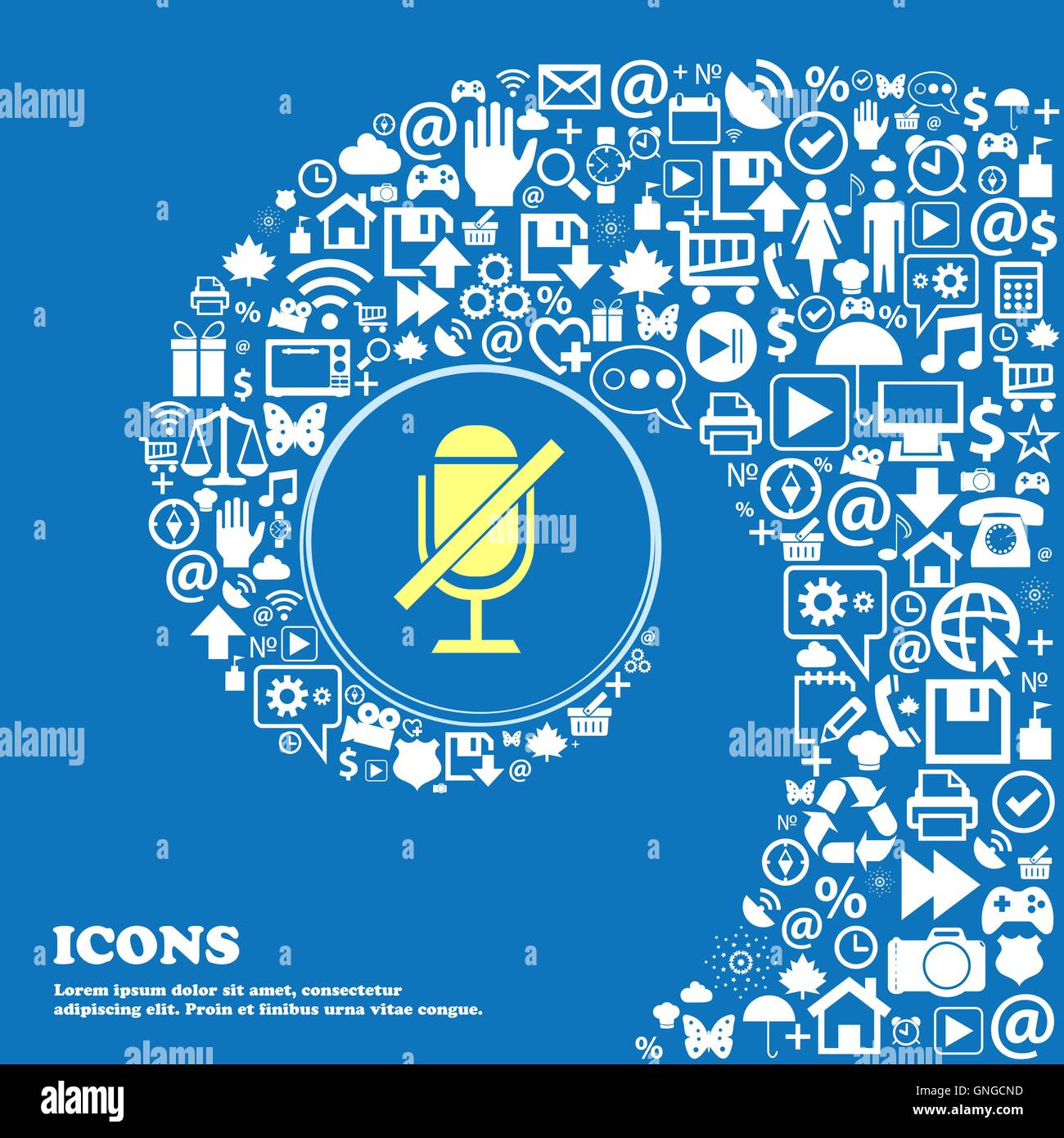 Kein MikrofonSchildSymbol. LautsprecherSymbol. Schöne Reihe von
