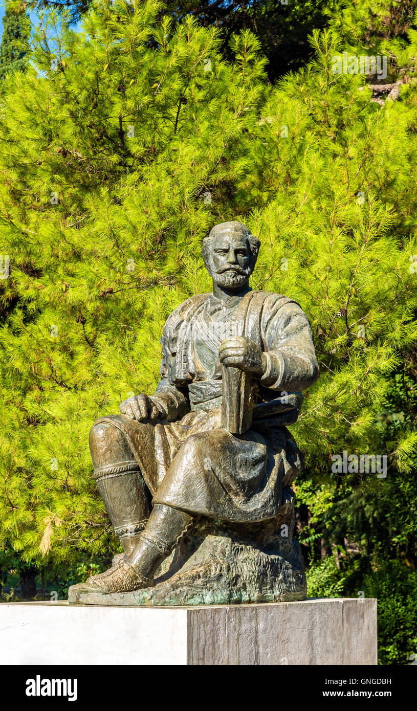 Statue von Petar II Petrovic-Njegos in Podgorica - Montenegro Stockfoto