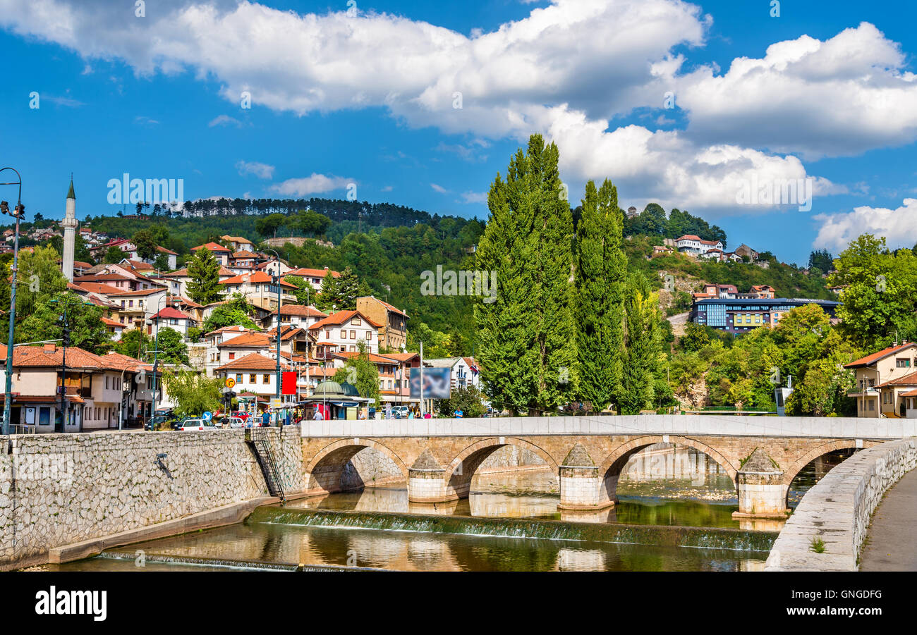 Blick auf die Altstadt von Sarajevo - Bosnien und Herzegowina Stockfoto