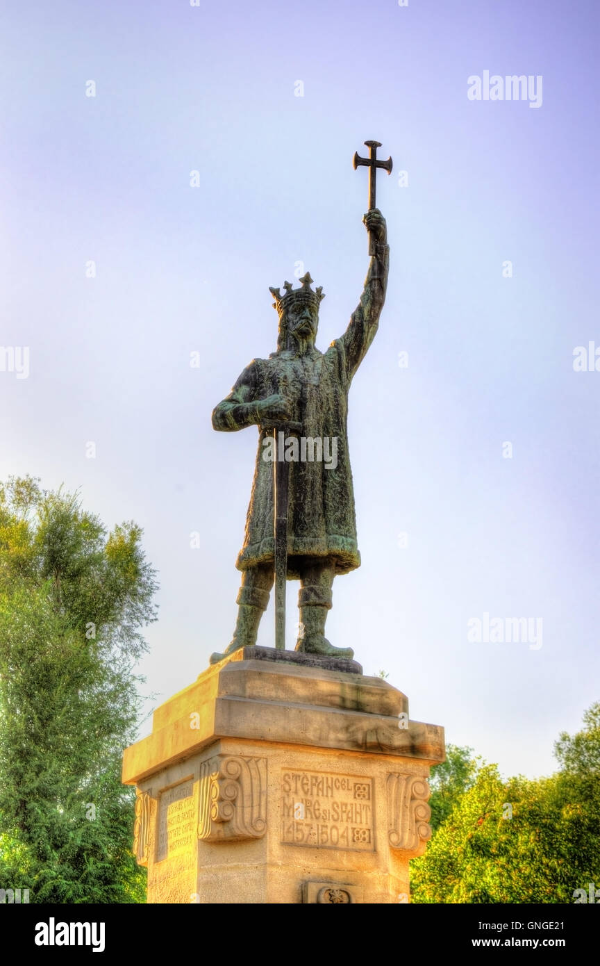 Stefan Cel Mare Denkmal in Chisinau - Moldawien Stockfoto