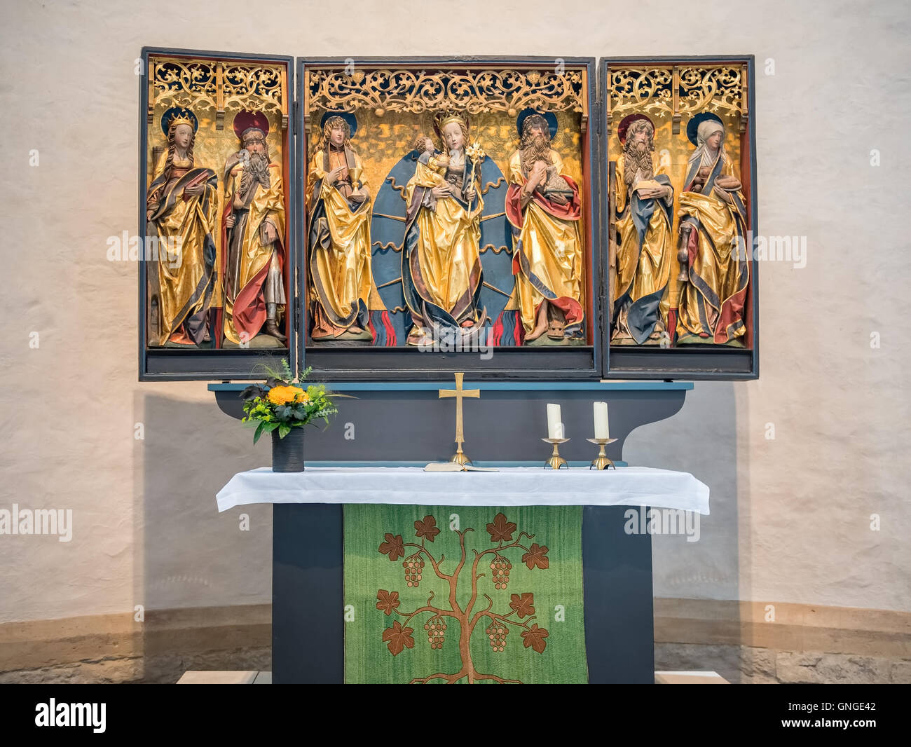 St. Michaelis Kirche Altar in Hildesheim, Deutschland Stockfotografie ...